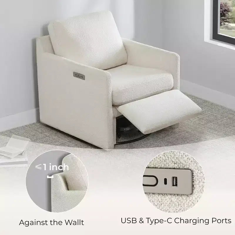 Fauteuil inclinable électrique mural pivotant Spruce & Spring avec repose-pieds électrique