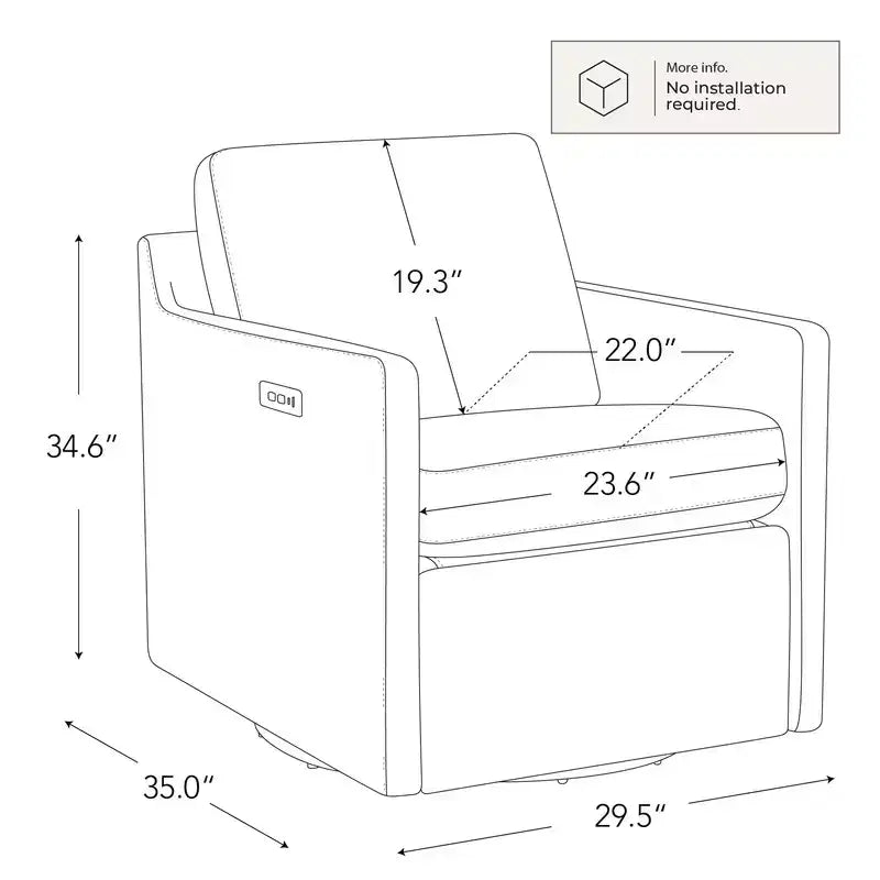 Fauteuil inclinable électrique mural pivotant Spruce & Spring avec repose-pieds électrique