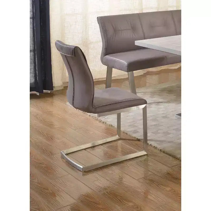 Chintaly Imports, chaise d'appoint cantilever contemporaine avec surpiqûres - Lot de 2