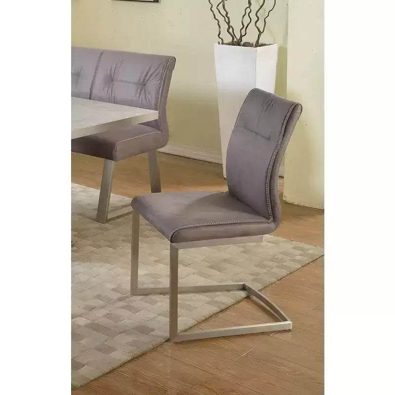 Chintaly Imports, chaise d'appoint cantilever contemporaine avec surpiqûres - Lot de 2