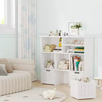 Organiseur de rangement pour jouets, bibliothèque pour enfants avec 3 tiroirs amovibles et roulettes cachées - Blanc (Chambre/Salle de jeux/Chambre de bébé)