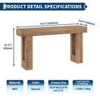 Console de 160 cm de long - Table d'appoint derrière le canapé, Table rectangulaire en bois de style ferme pour entrée, couloir, salon