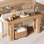 Console de 160 cm de long - Table d'appoint derrière le canapé, Table rectangulaire en bois de style ferme pour entrée, couloir, salon