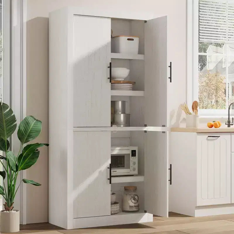 Coolmee Grand garde-manger de cuisine, armoire de rangement avec 2 portes et étagères réglables, buffet de garde-manger et grand espace de rangement pour salle à manger et salon