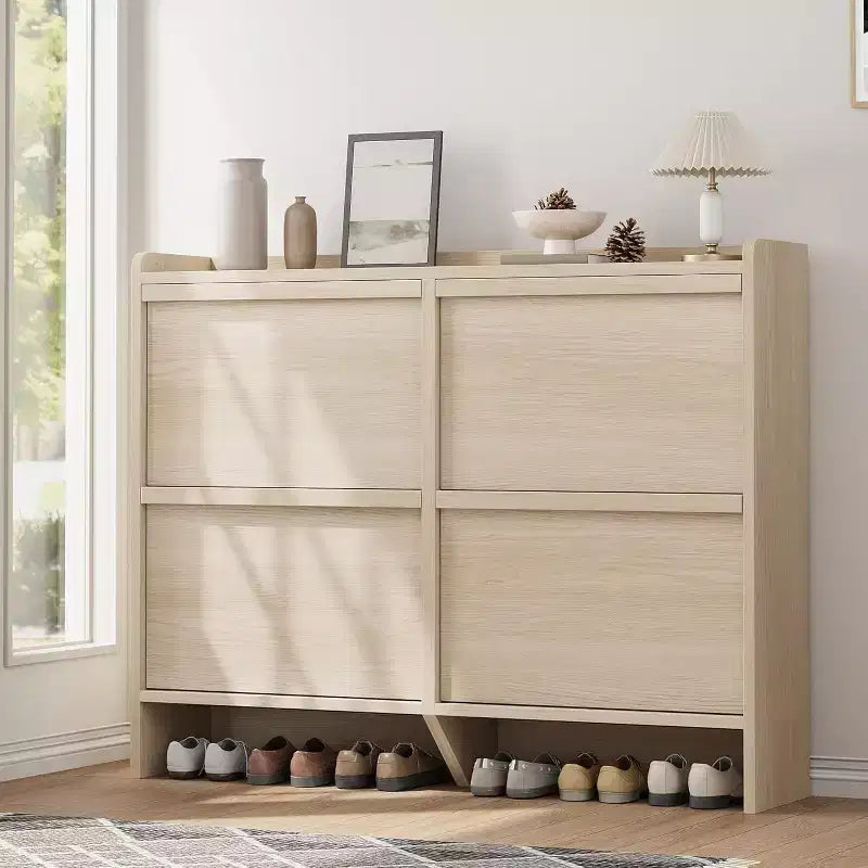 Meuble à chaussures fin en bois autoportant, Meuble à chaussures dissimulé, Meuble à chaussures avec tiroirs et étagère réglable pour Entrée, Couloir, Salon