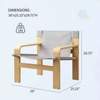 MAYEERTY Fauteuil d'appoint en chêne Chaises de loisirs modernes Fauteuils avec cadre en bois massif pour salon chambre balcon