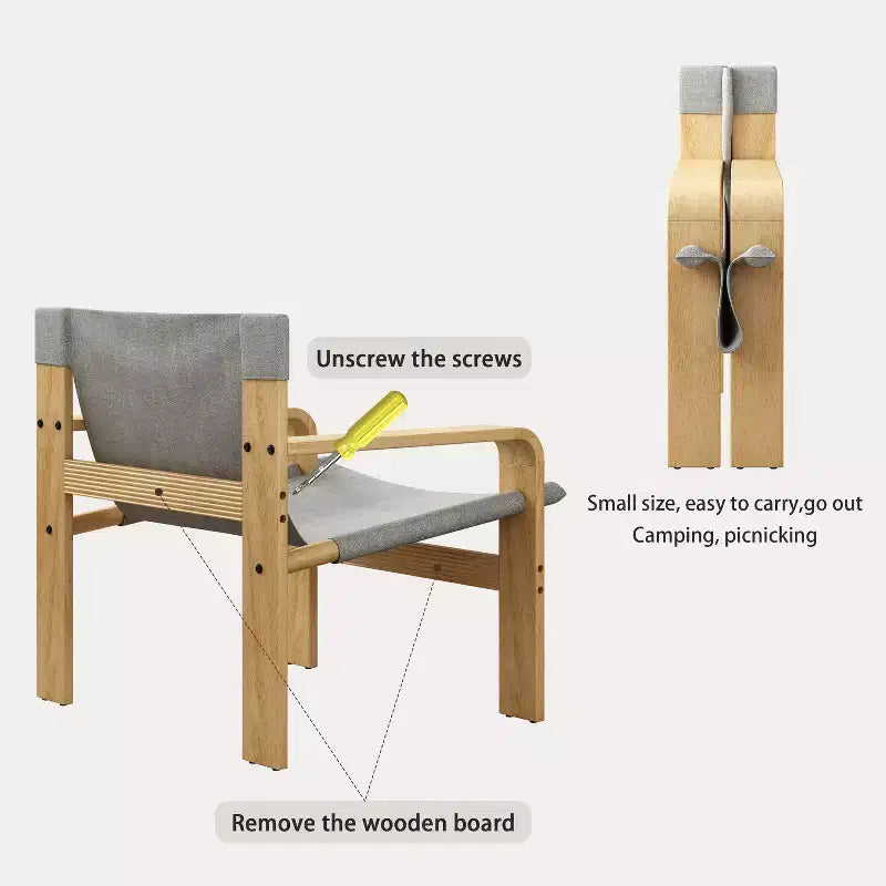 MAYEERTY Fauteuil d'appoint en chêne Chaises de loisirs modernes Fauteuils avec cadre en bois massif pour salon chambre balcon