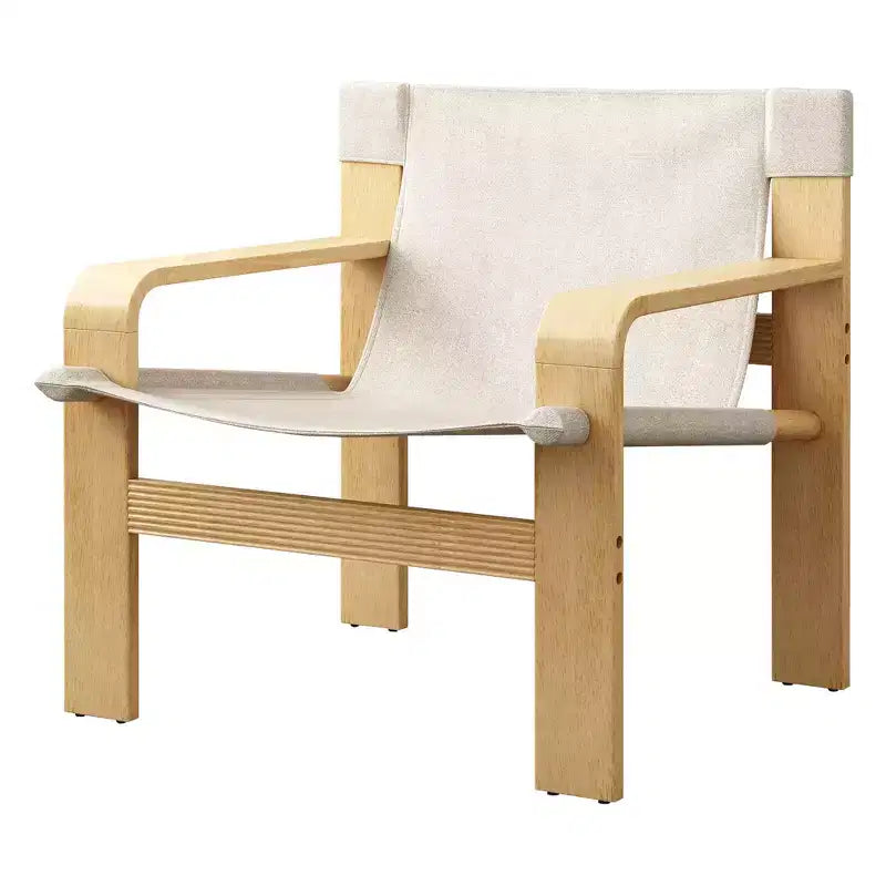 MAYEERTY Fauteuil d'appoint en chêne Chaises de loisirs modernes Fauteuils avec cadre en bois massif pour salon chambre balcon