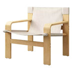 MAYEERTY Fauteuil d'appoint en chêne Chaises de loisirs modernes Fauteuils avec cadre en bois massif pour salon chambre balcon