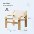 MAYEERTY Fauteuil d'appoint en chêne Chaises de loisirs modernes Fauteuils avec cadre en bois massif pour salon chambre balcon