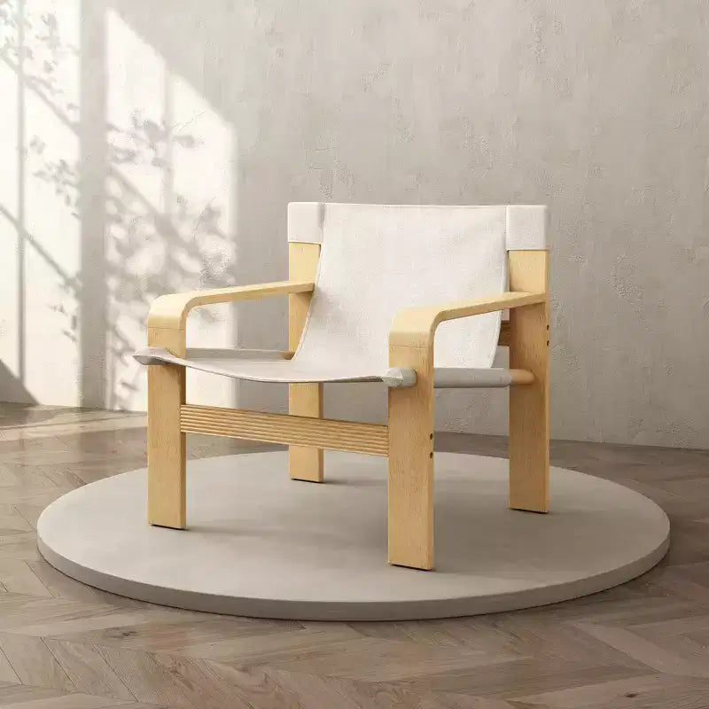MAYEERTY Fauteuil d'appoint en chêne Chaises de loisirs modernes Fauteuils avec cadre en bois massif pour salon chambre balcon