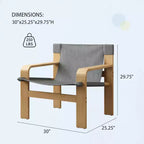MAYEERTY Fauteuil d'appoint en chêne Chaises de loisirs modernes Fauteuils avec cadre en bois massif pour salon chambre balcon