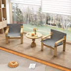 MAYEERTY Fauteuil d'appoint en chêne Chaises de loisirs modernes Fauteuils avec cadre en bois massif pour salon chambre balcon
