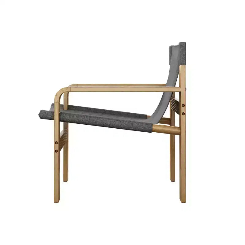 MAYEERTY Fauteuil d'appoint en chêne Chaises de loisirs modernes Fauteuils avec cadre en bois massif pour salon chambre balcon