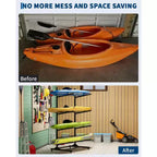 Support de rangement autoportant pour 2 à 6 kayaks avec roues mobiles, support de kayak en acier robuste avec sangles pour rangement extérieur