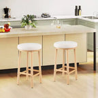 Costway Lot de 2/4 tabourets de bar rembourrés en tissu bouclé avec repose-pieds