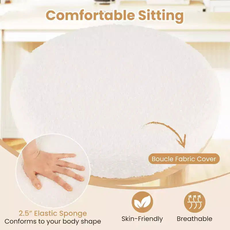 Costway Lot de 2/4 tabourets de bar rembourrés en tissu bouclé avec repose-pieds