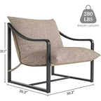 Fauteuil d'appoint moderne COZONY avec cadre métallique, fauteuil de salon rembourré avec coussin en mousse pour salon, chambre à coucher