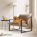Fauteuil d'appoint moderne COZONY avec cadre métallique, fauteuil de salon rembourré avec coussin en mousse pour salon, chambre à coucher