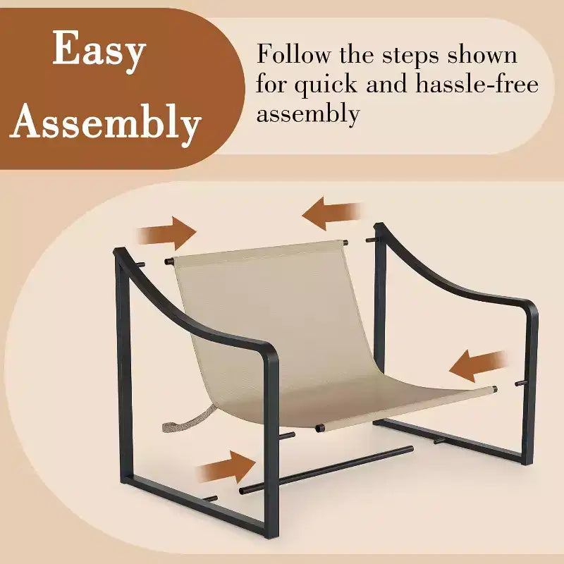 Fauteuil d'appoint moderne COZONY avec cadre métallique, fauteuil de salon rembourré avec coussin en mousse pour salon, chambre à coucher