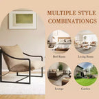 Fauteuil d'appoint moderne COZONY avec cadre métallique, fauteuil de salon rembourré avec coussin en mousse pour salon, chambre à coucher