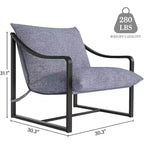 Fauteuil d'appoint moderne COZONY avec cadre métallique, fauteuil de salon rembourré avec coussin en mousse pour salon, chambre à coucher