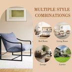 Fauteuil d'appoint moderne COZONY avec cadre métallique, fauteuil de salon rembourré avec coussin en mousse pour salon, chambre à coucher