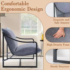 Fauteuil d'appoint moderne COZONY avec cadre métallique, fauteuil de salon rembourré avec coussin en mousse pour salon, chambre à coucher