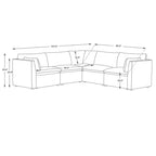 Canapé modulaire sectionnel 5 pièces Spruce & Spring Cream pour salon