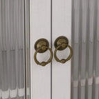 Meuble mural Okak, meuble de rangement avec 2 portes vitrées et 3 étagères, meubles d'appoint pour la cuisine, la salle à manger