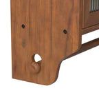 Meuble mural Okak, meuble de rangement avec 2 portes vitrées et 3 étagères, meubles d'appoint pour la cuisine, la salle à manger