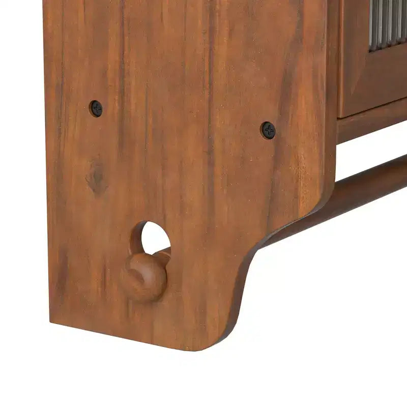 Meuble mural Okak, meuble de rangement avec 2 portes vitrées et 3 étagères, meubles d'appoint pour la cuisine, la salle à manger