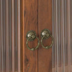 Meuble mural Okak, meuble de rangement avec 2 portes vitrées et 3 étagères, meubles d'appoint pour la cuisine, la salle à manger