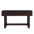 Hostack Table Console 52 po avec Tiroirs de Rangement et Pieds en Bois Massif pour Salon et Entrée, Espresso