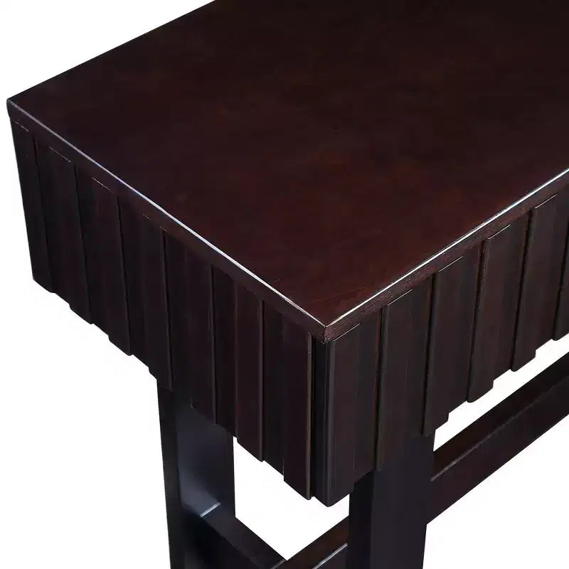 Hostack Table Console 52 po avec Tiroirs de Rangement et Pieds en Bois Massif pour Salon et Entrée, Espresso