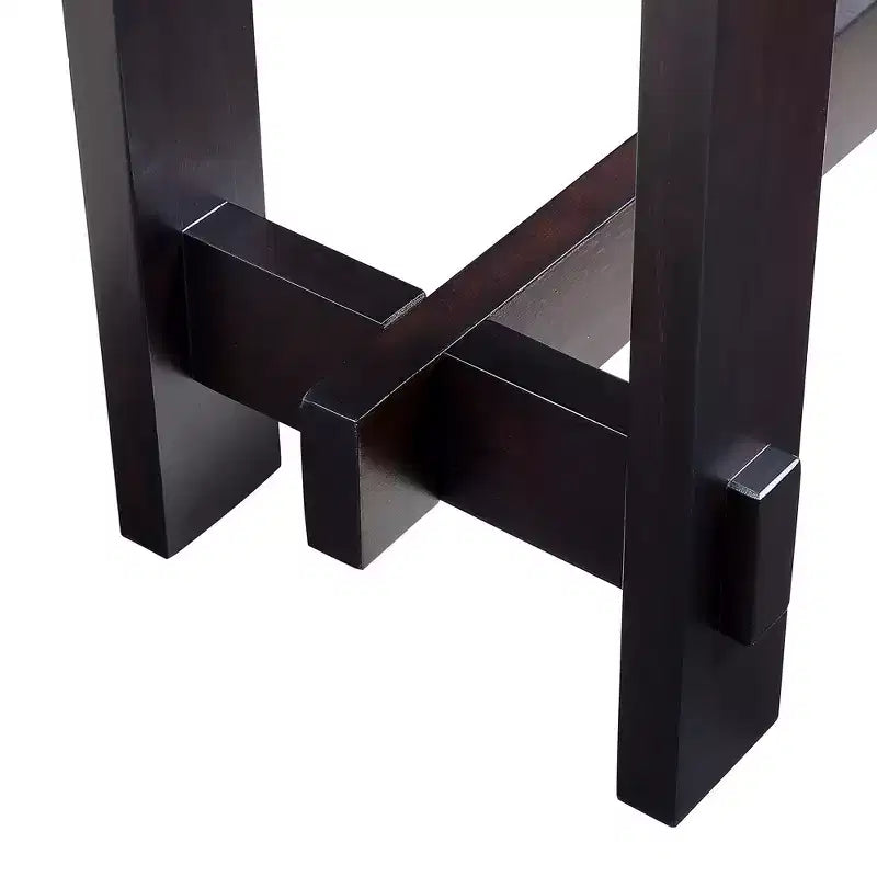 Hostack Table Console 52 po avec Tiroirs de Rangement et Pieds en Bois Massif pour Salon et Entrée, Espresso
