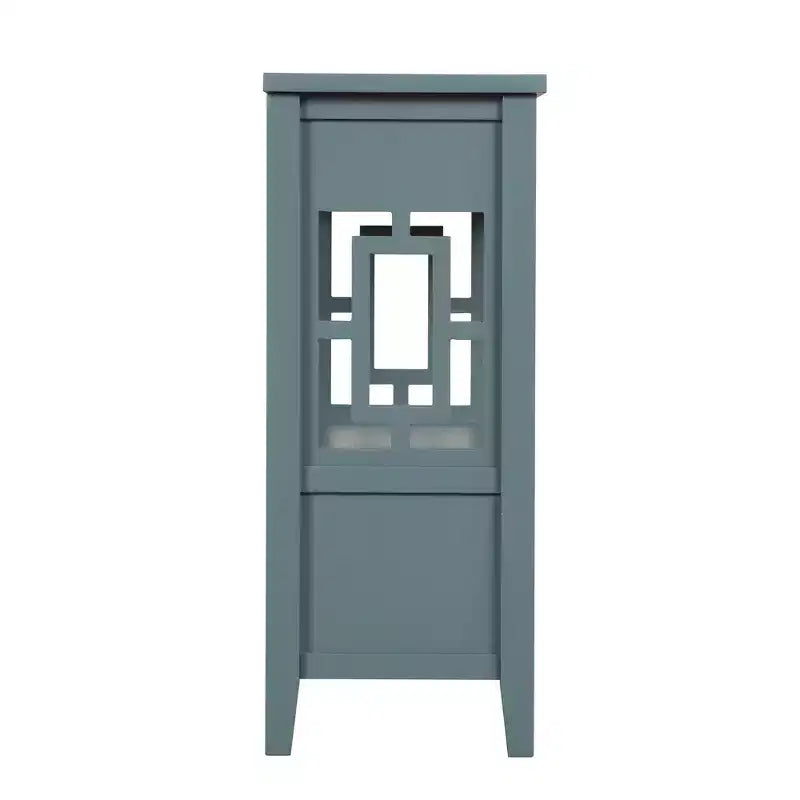 Hostack Table console de ferme en bois de 91 cm avec 4 tiroirs et 1 étagère de rangement pour entrée et salon, bleue