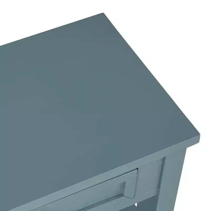 Hostack Table console de ferme en bois de 91 cm avec 4 tiroirs et 1 étagère de rangement pour entrée et salon, bleue