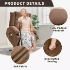 Grand fauteuil inclinable électrique GustoWave pour adulte avec chauffage et massage, fauteuil inclinable en tissu surdimensionné pour salon avec position infinie