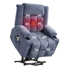 GustoWave Large Power Lift Recliner Chair for Adult w/Heat and Massage, Oversized Fabric Recliner for Living Room with Infinite Position