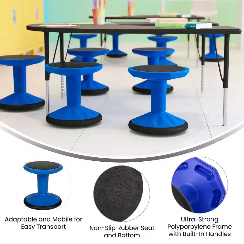 Flash Furniture Lucas Tabouret actif flexible à hauteur fixe pour enfant pour la salle de classe et la maison avec base antidérapante