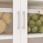 Famapy Meuble de cuisine et garde-manger multifonctionnel, meuble de rangement alimentaire grande capacité avec portes vitrées, organisation et présentation faciles pour la cuisine à la maison