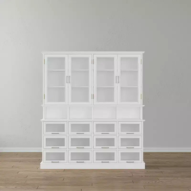 Famapy Meuble de cuisine et garde-manger multifonctionnel, meuble de rangement alimentaire grande capacité avec portes vitrées, organisation et présentation faciles pour la cuisine à la maison