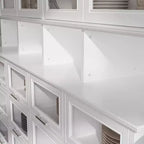 Famapy Meuble de cuisine et garde-manger multifonctionnel, meuble de rangement alimentaire grande capacité avec portes vitrées, organisation et présentation faciles pour la cuisine à la maison