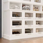 Famapy Meuble de cuisine et garde-manger multifonctionnel, meuble de rangement alimentaire grande capacité avec portes vitrées, organisation et présentation faciles pour la cuisine à la maison