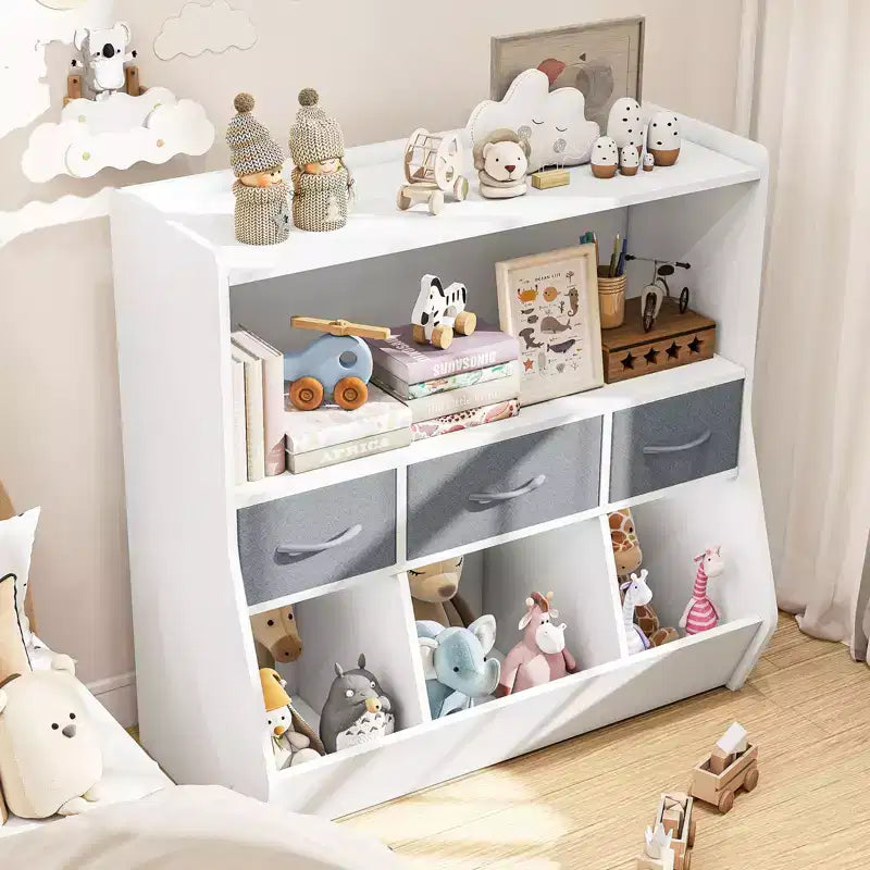 Étagère pour enfants SUGIFT, meuble de rangement pour jouets, organisateur de jouets pour enfants, bibliothèque à pieds de lit, étagère à livres pour enfants, blanc