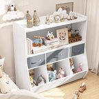 Étagère pour enfants SUGIFT, meuble de rangement pour jouets, organisateur de jouets pour enfants, bibliothèque à pieds de lit, étagère à livres pour enfants, blanc