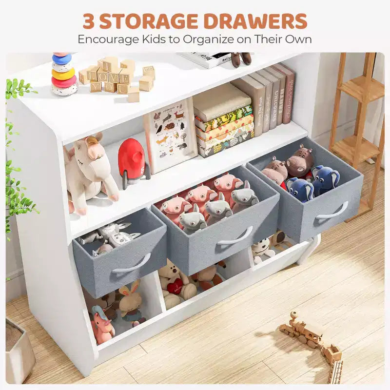 Étagère pour enfants SUGIFT, meuble de rangement pour jouets, organisateur de jouets pour enfants, bibliothèque à pieds de lit, étagère à livres pour enfants, blanc