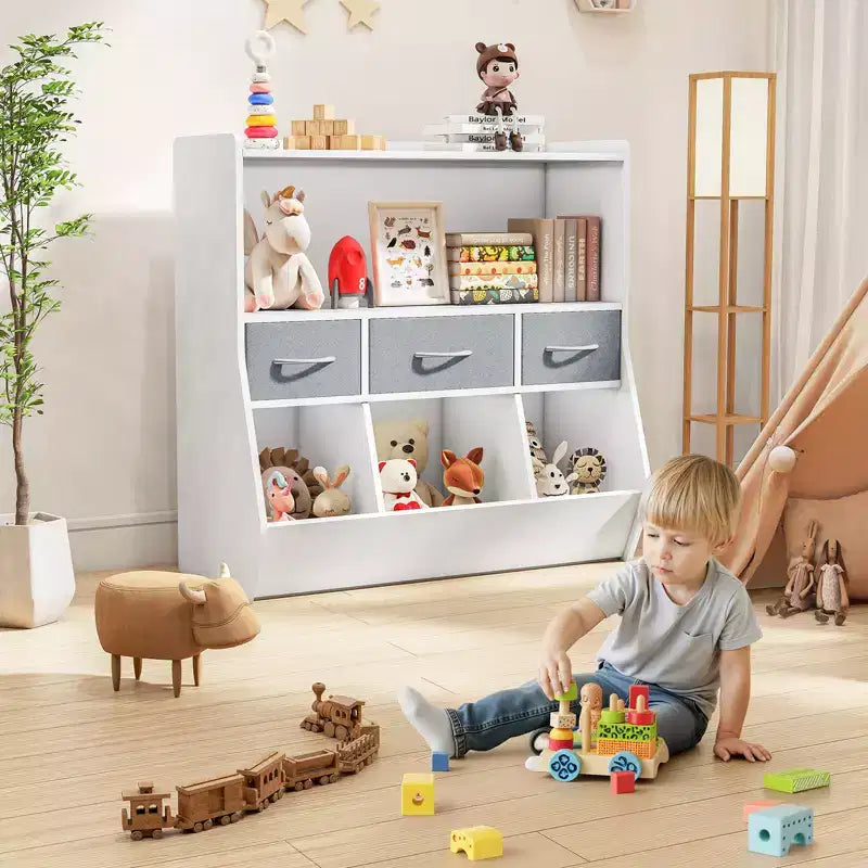 Étagère pour enfants SUGIFT, meuble de rangement pour jouets, organisateur de jouets pour enfants, bibliothèque à pieds de lit, étagère à livres pour enfants, blanc