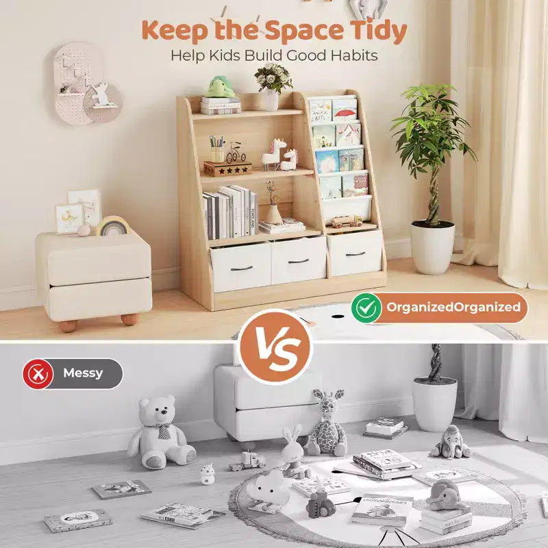 Étagère pour enfants SUGIFT, meuble de rangement pour jouets, organisateur de jouets pour enfants, bibliothèque à pieds de lit, étagère à livres pour enfants, blanc